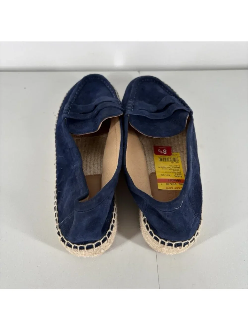 Lauren Ralph Lauren Women 8.5 Navy Blue Suede Luize Espadrille Loafer Flats NWOT